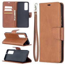 Load image into Gallery viewer, Retro Lambskin Texture Pure Color Horizontal Flip PU Leather Case with Holder &amp; Card Slots &amp; Wallet &amp; Lanyard, For Huawei P smart 2021 / Y7a, For Samsung Galaxy A12