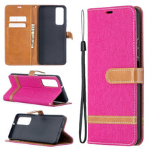 Load image into Gallery viewer, Lite Color Matching Denim Texture Horizontal Flip Leather Case with Holder &amp; Card Slots &amp; Wallet &amp; Lanyard, For Huawei P smart 2021 / Y7a, For Samsung Galaxy A12