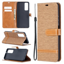 Load image into Gallery viewer, Lite Color Matching Denim Texture Horizontal Flip Leather Case with Holder &amp; Card Slots &amp; Wallet &amp; Lanyard, For Huawei P smart 2021 / Y7a, For Samsung Galaxy A12
