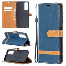 Load image into Gallery viewer, Lite Color Matching Denim Texture Horizontal Flip Leather Case with Holder &amp; Card Slots &amp; Wallet &amp; Lanyard, For Huawei P smart 2021 / Y7a, For Samsung Galaxy A12