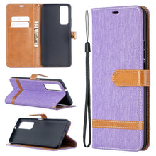 Load image into Gallery viewer, Lite Color Matching Denim Texture Horizontal Flip Leather Case with Holder &amp; Card Slots &amp; Wallet &amp; Lanyard, For Huawei P smart 2021 / Y7a, For Samsung Galaxy A12
