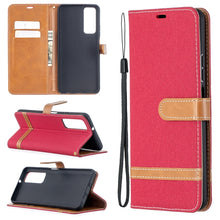 Load image into Gallery viewer, Lite Color Matching Denim Texture Horizontal Flip Leather Case with Holder &amp; Card Slots &amp; Wallet &amp; Lanyard, For Huawei P smart 2021 / Y7a, For Samsung Galaxy A12