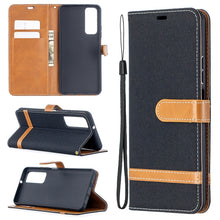 Load image into Gallery viewer, Lite Color Matching Denim Texture Horizontal Flip Leather Case with Holder &amp; Card Slots &amp; Wallet &amp; Lanyard, For Huawei P smart 2021 / Y7a, For Samsung Galaxy A12