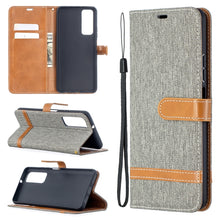 Load image into Gallery viewer, Lite Color Matching Denim Texture Horizontal Flip Leather Case with Holder &amp; Card Slots &amp; Wallet &amp; Lanyard, For Huawei P smart 2021 / Y7a, For Samsung Galaxy A12