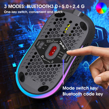 Load image into Gallery viewer, HXSJ T90 RGB Light Three-mode Wireless Gaming Mouse
