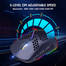 Load image into Gallery viewer, HXSJ T90 RGB Light Three-mode Wireless Gaming Mouse