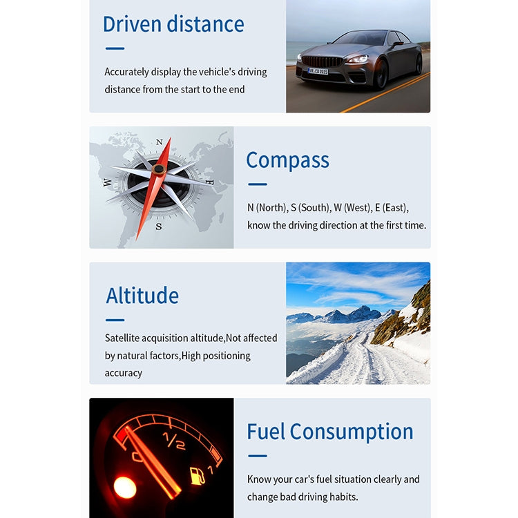 M12 OBD2 + GPS Mode Car Head-up Display HUD Overspeed / Speed / Water Temperature / Low Voltage / Fault Alarm, M12