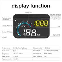 Load image into Gallery viewer, M12 OBD2 + GPS Mode Car Head-up Display HUD Overspeed / Speed / Water Temperature / Low Voltage / Fault Alarm, M12
