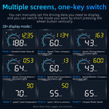 Load image into Gallery viewer, M12 OBD2 + GPS Mode Car Head-up Display HUD Overspeed / Speed / Water Temperature / Low Voltage / Fault Alarm, M12