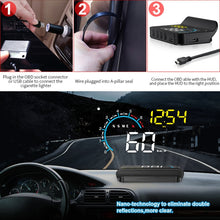Load image into Gallery viewer, M12 OBD2 + GPS Mode Car Head-up Display HUD Overspeed / Speed / Water Temperature / Low Voltage / Fault Alarm, M12
