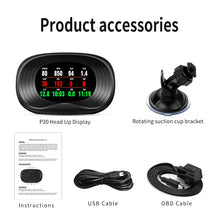 Load image into Gallery viewer, P20 OBD2 + GPS Mode Car Head-up Display HUD Overspeed / Speed / Water Temperature Alarm, P20