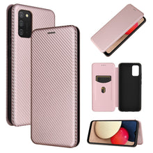 Load image into Gallery viewer, Carbon Fiber Texture Magnetic Horizontal Flip TPU + PC + PU Leather Case with Card Slot, For Xiaomi Poco M3, For Samsung Galaxy A02s, For Xiaomi Redmi Note 9 5G, For Xiaomi Redmi Note 9 4G