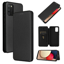 Load image into Gallery viewer, Carbon Fiber Texture Magnetic Horizontal Flip TPU + PC + PU Leather Case with Card Slot, For Xiaomi Poco M3, For Samsung Galaxy A02s, For Xiaomi Redmi Note 9 5G, For Xiaomi Redmi Note 9 4G