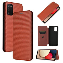 Load image into Gallery viewer, Carbon Fiber Texture Magnetic Horizontal Flip TPU + PC + PU Leather Case with Card Slot, For Xiaomi Poco M3, For Samsung Galaxy A02s, For Xiaomi Redmi Note 9 5G, For Xiaomi Redmi Note 9 4G