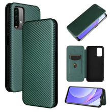 Load image into Gallery viewer, Carbon Fiber Texture Magnetic Horizontal Flip TPU + PC + PU Leather Case with Card Slot, For Xiaomi Poco M3, For Samsung Galaxy A02s, For Xiaomi Redmi Note 9 5G, For Xiaomi Redmi Note 9 4G