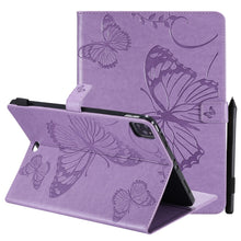 Load image into Gallery viewer, Pressed Printing Butterfly Pattern Horizontal Flip Leather Case with Holder &amp; Card Slots &amp; Wallet &amp; Sleep / Wake-up Function, For iPad Air 2022 / 2020 10.9 /iPad Pro 11 2020 / 2018, For Lenovo Tab M10 Plus TB-X606F, For Samsung Galaxy S6 Lite P610     ...