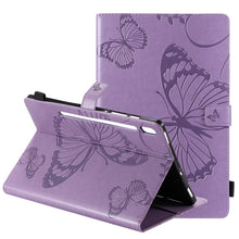 Load image into Gallery viewer, Pressed Printing Butterfly Pattern Horizontal Flip Leather Case with Holder &amp; Card Slots &amp; Wallet &amp; Sleep / Wake-up Function, For iPad Air 2022 / 2020 10.9 /iPad Pro 11 2020 / 2018, For Lenovo Tab M10 Plus TB-X606F, For Samsung Galaxy S6 Lite P610     ...