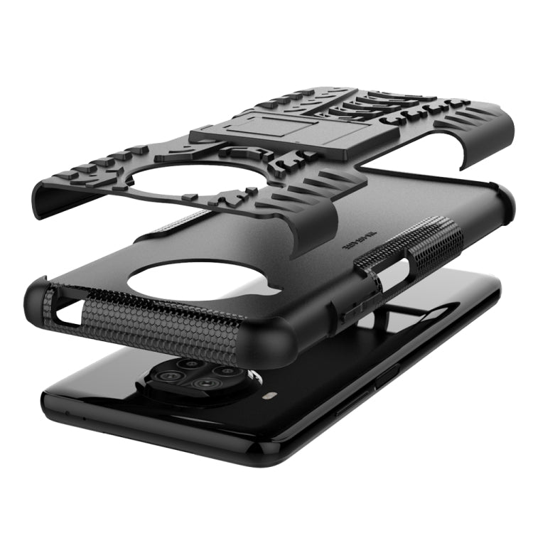 Tire Texture Shockproof TPU+PC Protective Case with Holder, For Xiaomi Mi 10T Lite 5G
