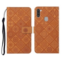 Load image into Gallery viewer, Ethnic Style Embossed Pattern Horizontal Flip Leather Case with Holder &amp; Card Slots &amp; Wallet &amp; Lanyard, For Samsung Galaxy A01, For Samsung Galaxy A10 / M10, For Samsung Galaxy A10s, For Samsung Galaxy A11, For Samsung Galaxy A12                       ...