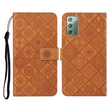 Load image into Gallery viewer, Ethnic Style Embossed Pattern Horizontal Flip Leather Case with Holder &amp; Card Slots &amp; Wallet &amp; Lanyard, For Samsung Galaxy M11, For Samsung Galaxy Note20, For Samsung Galaxy Note20 Ultra, For Samsung Galaxy S10, For Samsung Galaxy S10+                 ...