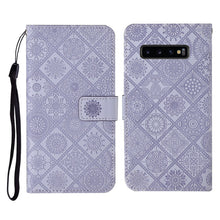 Load image into Gallery viewer, Ethnic Style Embossed Pattern Horizontal Flip Leather Case with Holder &amp; Card Slots &amp; Wallet &amp; Lanyard, For Samsung Galaxy M11, For Samsung Galaxy Note20, For Samsung Galaxy Note20 Ultra, For Samsung Galaxy S10, For Samsung Galaxy S10+                 ...