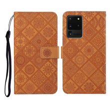 Load image into Gallery viewer, Ethnic Style Embossed Pattern Horizontal Flip Leather Case with Holder &amp; Card Slots &amp; Wallet &amp; Lanyard, For Samsung Galaxy S20, For Samsung Galaxy S20 FE, For Samsung Galaxy S20+, For Samsung Galaxy S20 Ultra, For Samsung Galaxy Galaxy S21 5G          ...