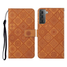 Load image into Gallery viewer, Ethnic Style Embossed Pattern Horizontal Flip Leather Case with Holder &amp; Card Slots &amp; Wallet &amp; Lanyard, For Samsung Galaxy S20, For Samsung Galaxy S20 FE, For Samsung Galaxy S20+, For Samsung Galaxy S20 Ultra, For Samsung Galaxy Galaxy S21 5G          ...