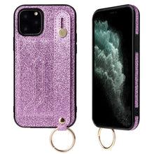 Load image into Gallery viewer, Glitter Powder PU+TPU Shockproof Protective Case with Holder &amp; Card Slots &amp; Wrist Strap, For iPhone 6 / 6s, For iPhone 6 Plus / 6s Plus, For iPhone SE 2022 / SE 2020 / 8 / 7, For iPhone 8 Plus / 7 Plus, For iPhone 11, For iPhone 11 Pro                 ...