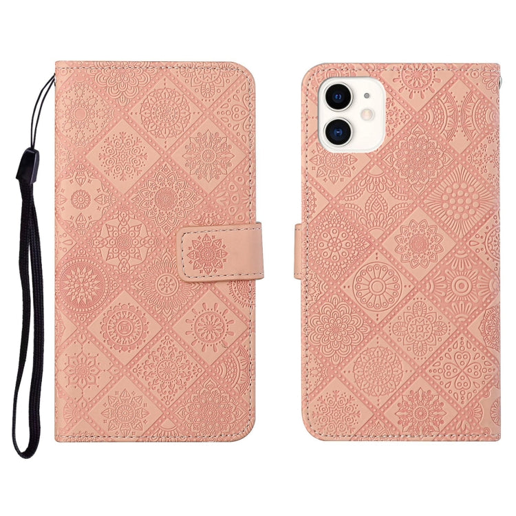 Ethnic Style Embossed Pattern Horizontal Flip Leather Case with Holder & Card Slots & Wallet & Lanyard, For iPhone 12, For iPhone 12 Mini, For iPhone 12 Pro Max, For iPhone SE 2022 / SE 2020 / 8 / 7, For iPhone XR, For iPhone XS Max