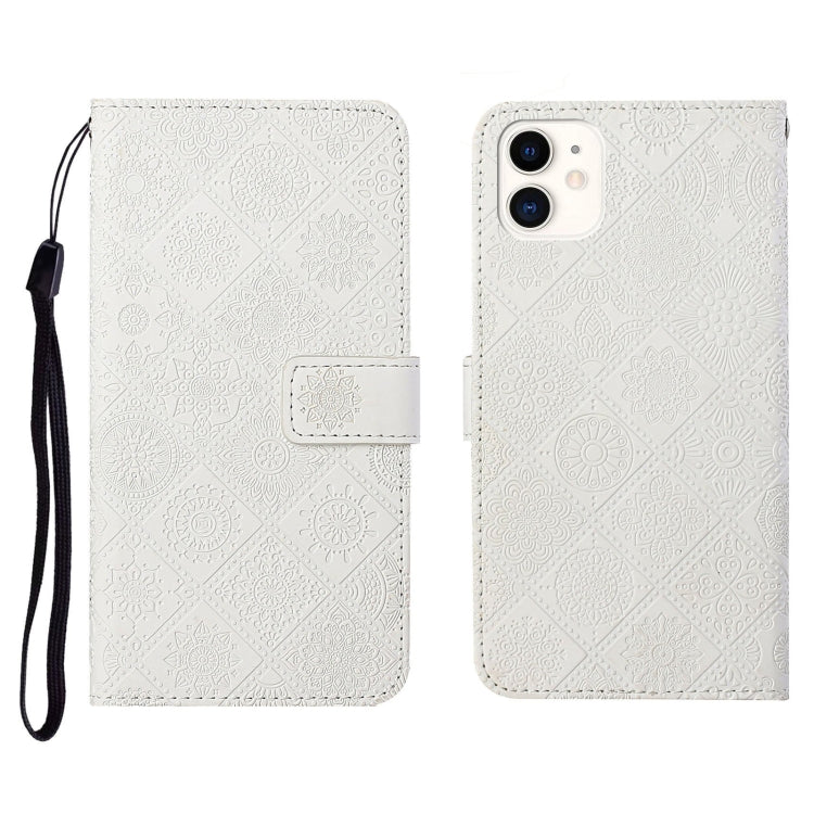 Ethnic Style Embossed Pattern Horizontal Flip Leather Case with Holder & Card Slots & Wallet & Lanyard, For iPhone 12, For iPhone 12 Mini, For iPhone 12 Pro Max, For iPhone SE 2022 / SE 2020 / 8 / 7, For iPhone XR, For iPhone XS Max