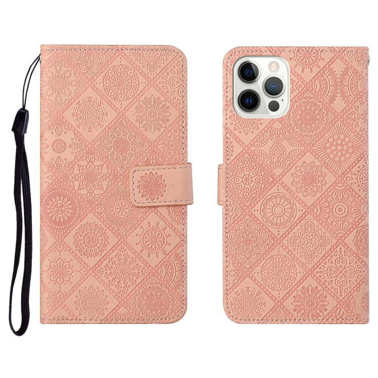 Ethnic Style Embossed Pattern Horizontal Flip Leather Case with Holder & Card Slots & Wallet & Lanyard, For iPhone 12, For iPhone 12 Mini, For iPhone 12 Pro Max, For iPhone SE 2022 / SE 2020 / 8 / 7, For iPhone XR, For iPhone XS Max