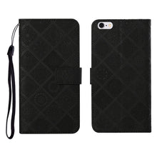 Load image into Gallery viewer, Ethnic Style Embossed Pattern Horizontal Flip Leather Case with Holder &amp; Card Slots &amp; Wallet &amp; Lanyard, For iPhone 12, For iPhone 12 Mini, For iPhone 12 Pro Max, For iPhone SE 2022 / SE 2020 / 8 / 7, For iPhone XR, For iPhone XS Max