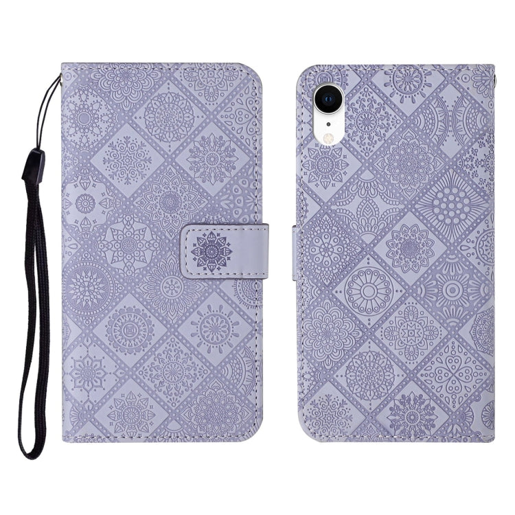 Ethnic Style Embossed Pattern Horizontal Flip Leather Case with Holder & Card Slots & Wallet & Lanyard, For iPhone 12, For iPhone 12 Mini, For iPhone 12 Pro Max, For iPhone SE 2022 / SE 2020 / 8 / 7, For iPhone XR, For iPhone XS Max