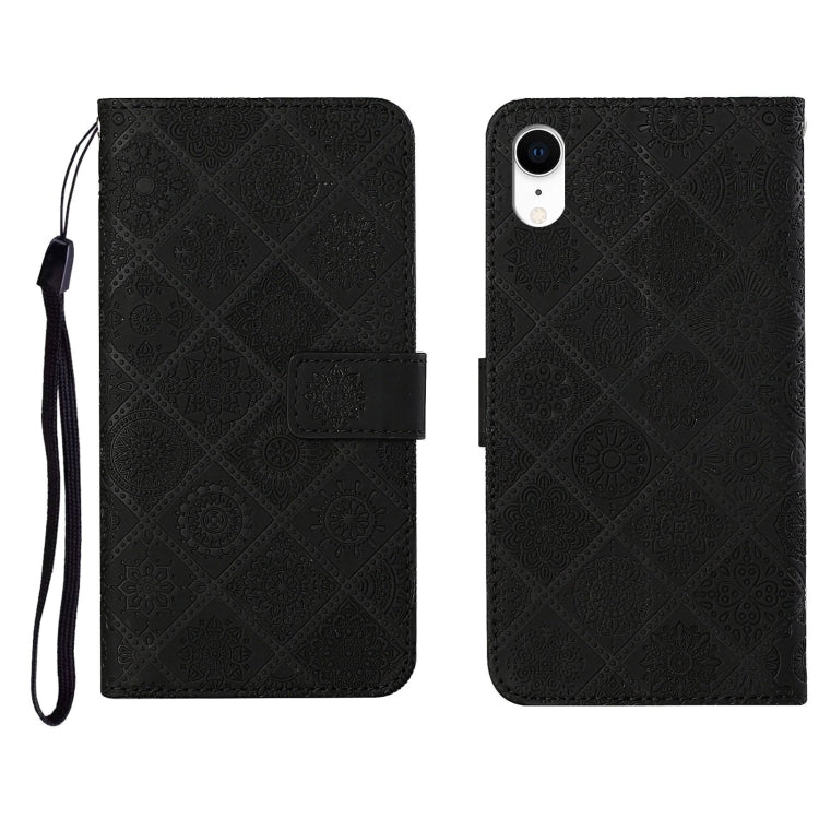 Ethnic Style Embossed Pattern Horizontal Flip Leather Case with Holder & Card Slots & Wallet & Lanyard, For iPhone 12, For iPhone 12 Mini, For iPhone 12 Pro Max, For iPhone SE 2022 / SE 2020 / 8 / 7, For iPhone XR, For iPhone XS Max