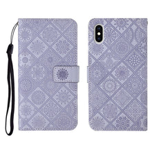 Load image into Gallery viewer, Ethnic Style Embossed Pattern Horizontal Flip Leather Case with Holder &amp; Card Slots &amp; Wallet &amp; Lanyard, For iPhone XS / X