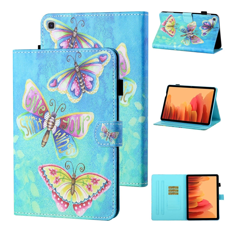 Coloured Drawing Stitching Horizontal Flip Leather Case with Holder & Card Slot & Sleep / Wake-up Function, For Samsung Galaxy Tab A7 10.4 (2020) T500/T505, For Samsung Galaxy Tab S6 Lite P610/P615, For Samsung Galaxy Tab A 8.0 (2019) T290/T295        ...