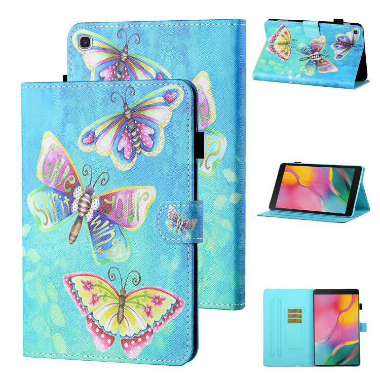 Coloured Drawing Stitching Horizontal Flip Leather Case with Holder & Card Slot & Sleep / Wake-up Function, For Samsung Galaxy Tab A7 10.4 (2020) T500/T505, For Samsung Galaxy Tab S6 Lite P610/P615, For Samsung Galaxy Tab A 8.0 (2019) T290/T295        ...