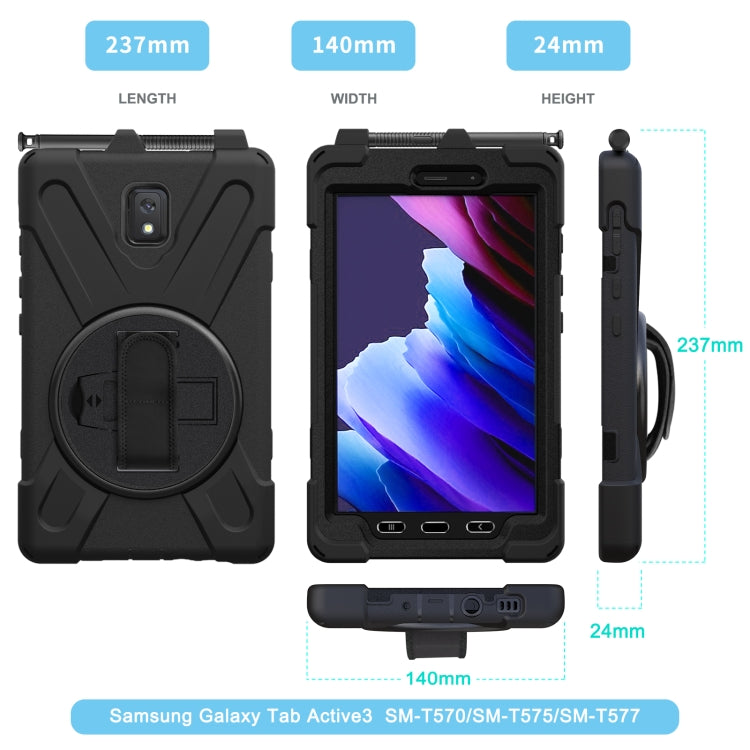 Shockproof Colorful Silicone + PC Protective Case with Holder & Shoulder Strap & Hand Strap, For Samsung Galaxy Tab active 3 T570 / T575 8.0, For Lenovo Tab M8 (2020) TB-8705F 8.0 inch