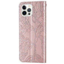 Load image into Gallery viewer, Life of Tree Embossing Pattern Horizontal Flip Leather Case with Holder &amp; Card Slot &amp; Wallet &amp; Photo Frame &amp; Lanyard, For iPhone 12 Pro Max, For iPhone X / XS, For iPhone XR, For iPhone XS Max