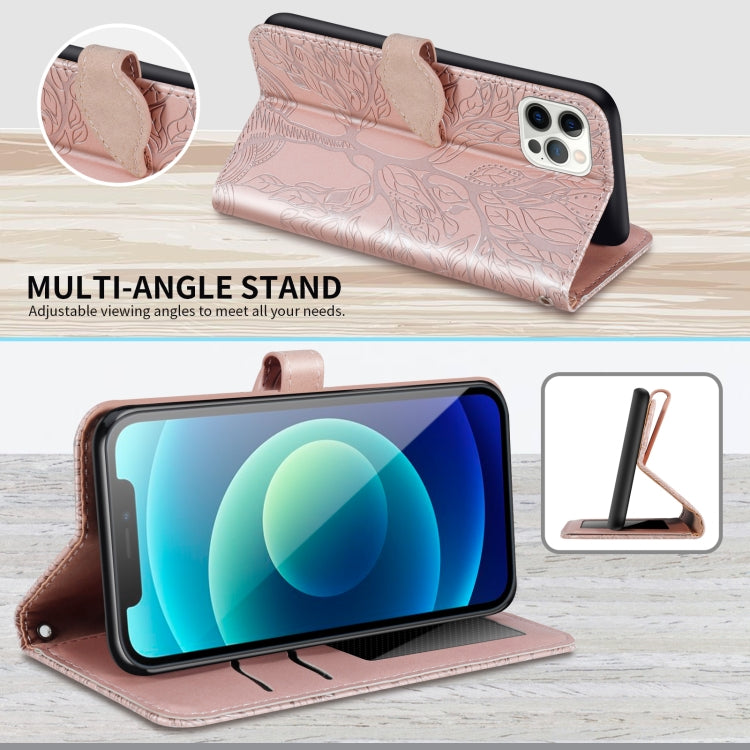 Life of Tree Embossing Pattern Horizontal Flip Leather Case with Holder & Card Slot & Wallet & Photo Frame & Lanyard, For iPhone 12 Pro Max, For iPhone X / XS, For iPhone XR, For iPhone XS Max