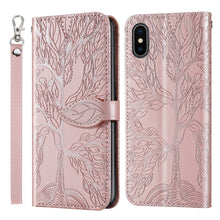 Load image into Gallery viewer, Life of Tree Embossing Pattern Horizontal Flip Leather Case with Holder &amp; Card Slot &amp; Wallet &amp; Photo Frame &amp; Lanyard, For iPhone 12 Pro Max, For iPhone X / XS, For iPhone XR, For iPhone XS Max