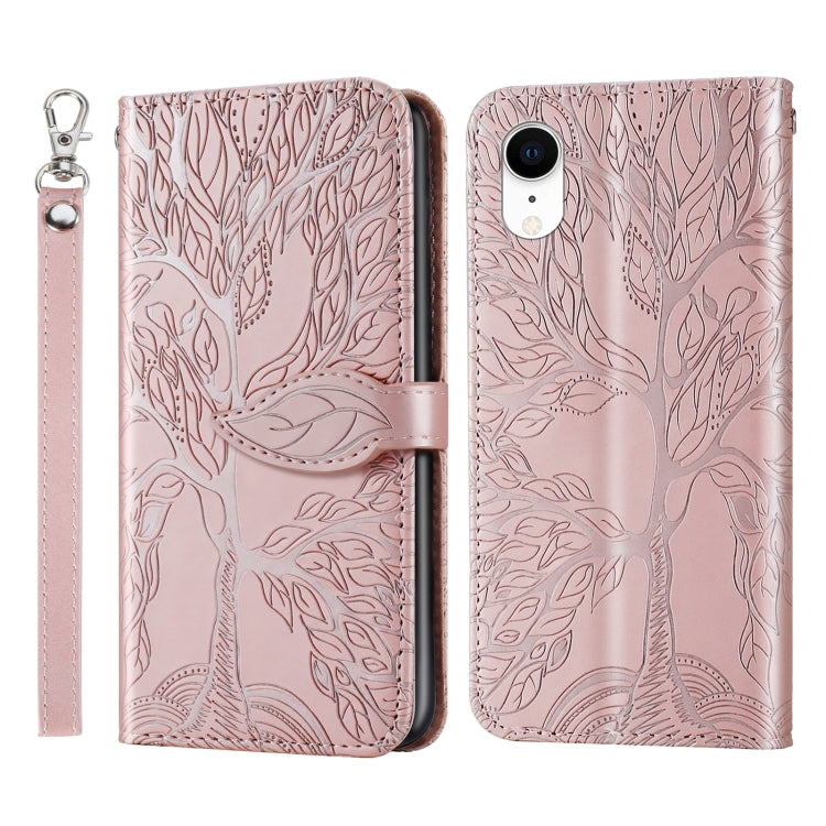 Life of Tree Embossing Pattern Horizontal Flip Leather Case with Holder & Card Slot & Wallet & Photo Frame & Lanyard, For iPhone 12 Pro Max, For iPhone X / XS, For iPhone XR, For iPhone XS Max