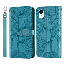 Load image into Gallery viewer, Life of Tree Embossing Pattern Horizontal Flip Leather Case with Holder &amp; Card Slot &amp; Wallet &amp; Photo Frame &amp; Lanyard, For iPhone 12 Pro Max, For iPhone X / XS, For iPhone XR, For iPhone XS Max