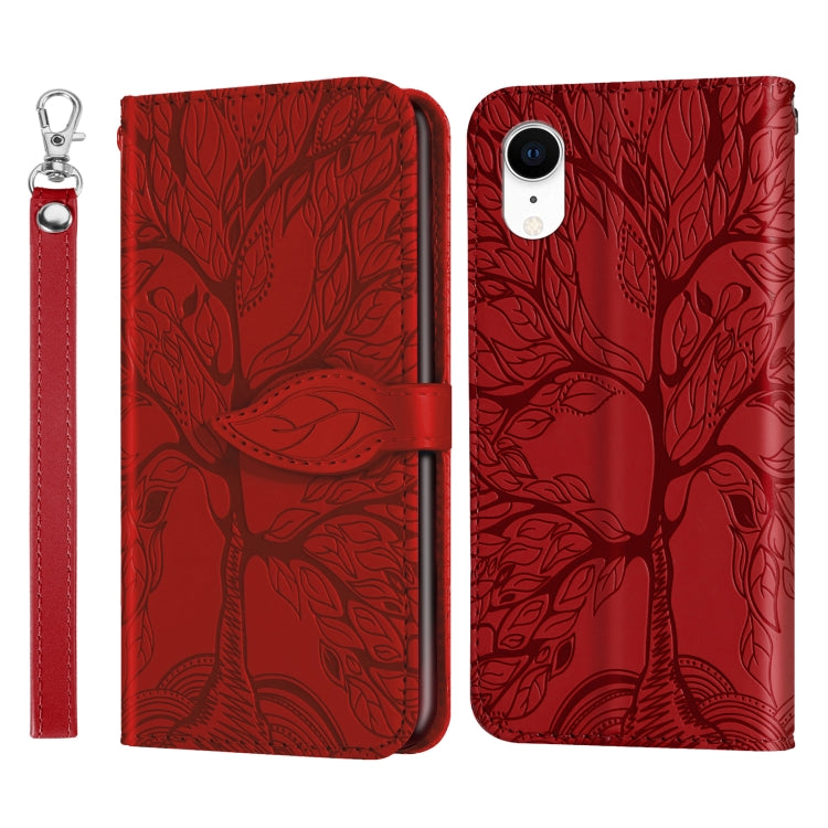 Life of Tree Embossing Pattern Horizontal Flip Leather Case with Holder & Card Slot & Wallet & Photo Frame & Lanyard, For iPhone 12 Pro Max, For iPhone X / XS, For iPhone XR, For iPhone XS Max