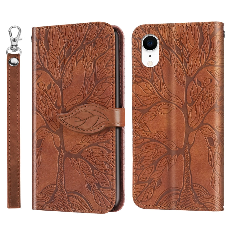 Life of Tree Embossing Pattern Horizontal Flip Leather Case with Holder & Card Slot & Wallet & Photo Frame & Lanyard, For iPhone 12 Pro Max, For iPhone X / XS, For iPhone XR, For iPhone XS Max