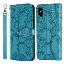 Load image into Gallery viewer, Life of Tree Embossing Pattern Horizontal Flip Leather Case with Holder &amp; Card Slot &amp; Wallet &amp; Photo Frame &amp; Lanyard, For iPhone 12 Pro Max, For iPhone X / XS, For iPhone XR, For iPhone XS Max