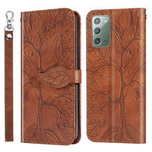 Load image into Gallery viewer, Life of Tree Embossing Pattern Horizontal Flip Leather Case with Holder &amp; Card Slot &amp; Wallet &amp; Photo Frame &amp; Lanyard, For Samsung Galaxy Note8, For Samsung Galaxy Note9, For Samsung Galaxy Note10, For Samsung Galaxy Note10+, For Samsung Galaxy Note20  ...