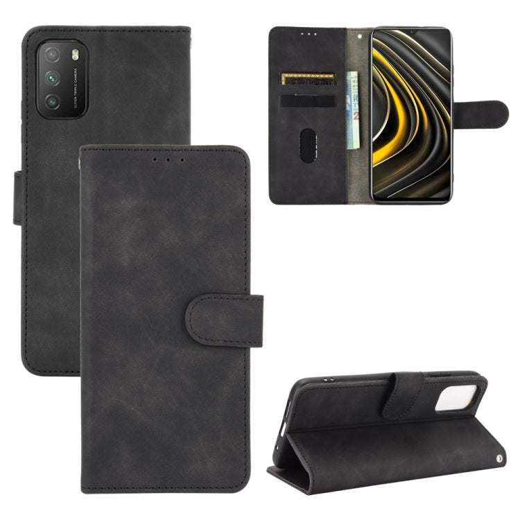 Solid Color Skin Feel Magnetic Buckle Horizontal Flip Calf Texture PU Leather Case with Holder & Card Slots & Wallet, For Samsung Galaxy A02s, For Xiaomi Poco M3