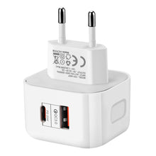 Load image into Gallery viewer, 20W PD + QC 3.0 Dual Ports Travel Charger Power Adapter,, US Plug, EU Plug, UK Plug