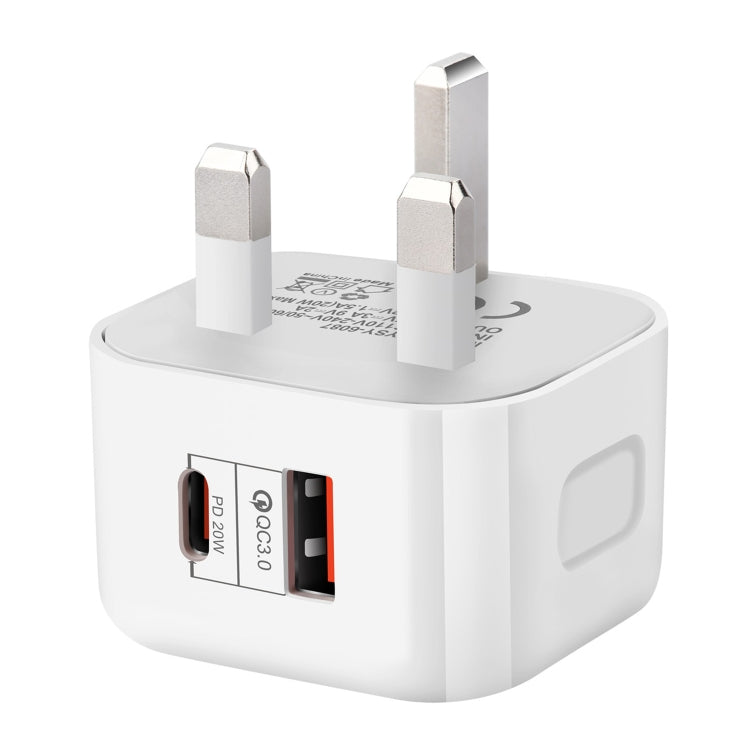 20W PD + QC 3.0 Dual Ports Travel Charger Power Adapter,, US Plug, EU Plug, UK Plug